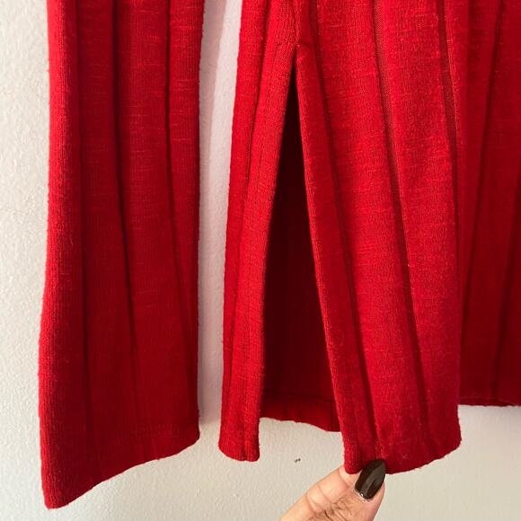 Anthropologie Red Viscose Long Sleeve Striped Crewneck Top Women's size Small - Picture 5 of 9